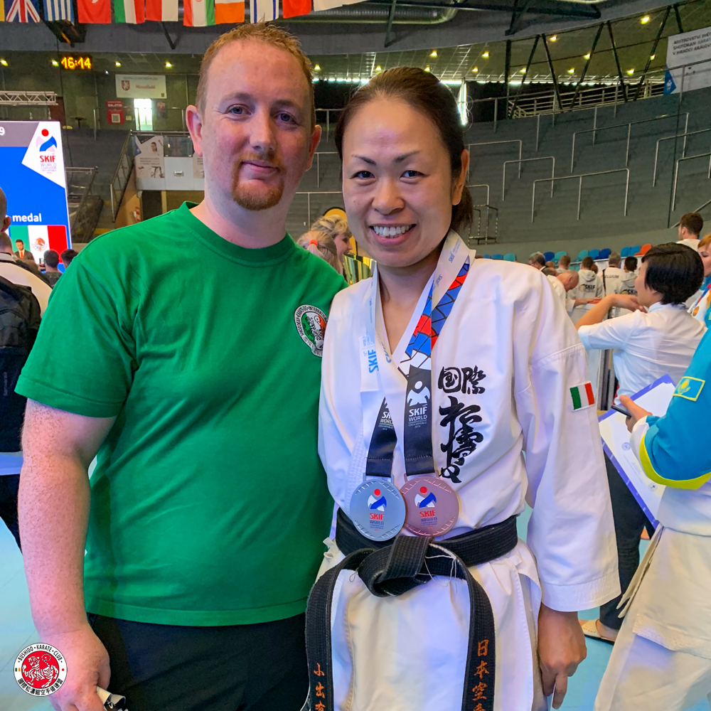 Bushido Karate Club assistant instructor Sensei Yuka Evans wins Silver and Bronze at SKIF World Championships - Czech Republic 2019